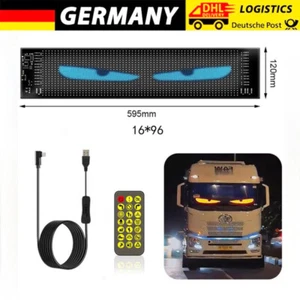 USB Dynamische Bunte Augen Lampe Soft Screen LED Auge für Auto Fenster Auto DE - Bild 1 von 14