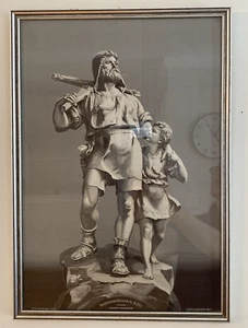 Antik Seide gewebt gerahmt William Tell & sein Sohn Stevengraph Jaquard Ruti 19x13 - Bild 1 von 13