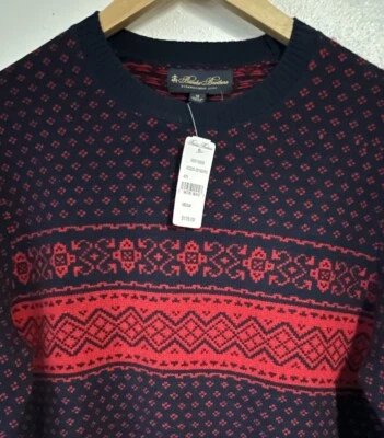 NWT Brooks Brothers Fair Isle Nordic Sweater Men's Medium Merino Wool - Image 1 of 4