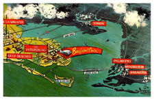 Postcard MAP SCENE Suncoast Vacation Florida FL AU2740