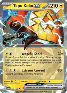Pokemon Paradox Rift Tapu Koko ex 068/182 Doble Raro - Imagen 1 de 3