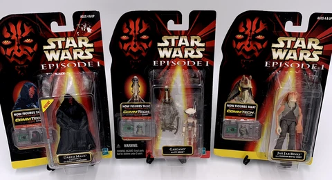 Star Wars Episode 1 Commtech Chip Hasbro 98/99 4"Figure -Binks,Gasgano,Maul Cover