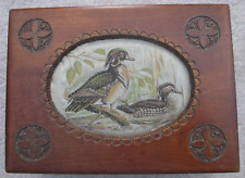 Vintage Wooden Box with Carolina Ducks Silk Picture