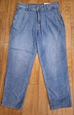 Jeans feminino Sonoma tamanho 8 plissado frente cintura alta relaxada perna reta - Imagem 1 de 4