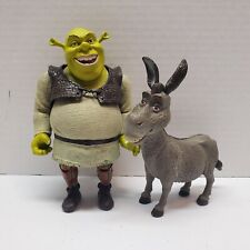 2006 Mga Dreamworks - Articulated Shrek Action Figures Lot - Shrek and Donkey