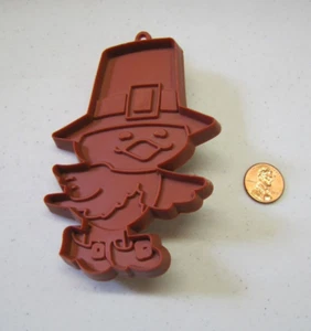 Vintage Hallmark CORTADOR DE GALLETAS DE ACCIÓN DE GRACIAS PÁJARO EN SOMBRERO DE PEREGRINO Sin usar - Imagen 1 de 2