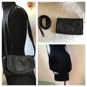 Kenneth Cole Clutch Umhängetasche abnehmbarer Riemen Geldbörse Tasche Echtleder 7,5x4" - Bild 1 von 11