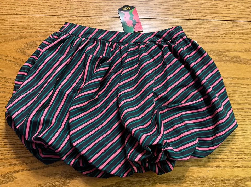 Womens Wicked Movie Striped Bubble Mini Skirt Target X Tazwell Sz XXS