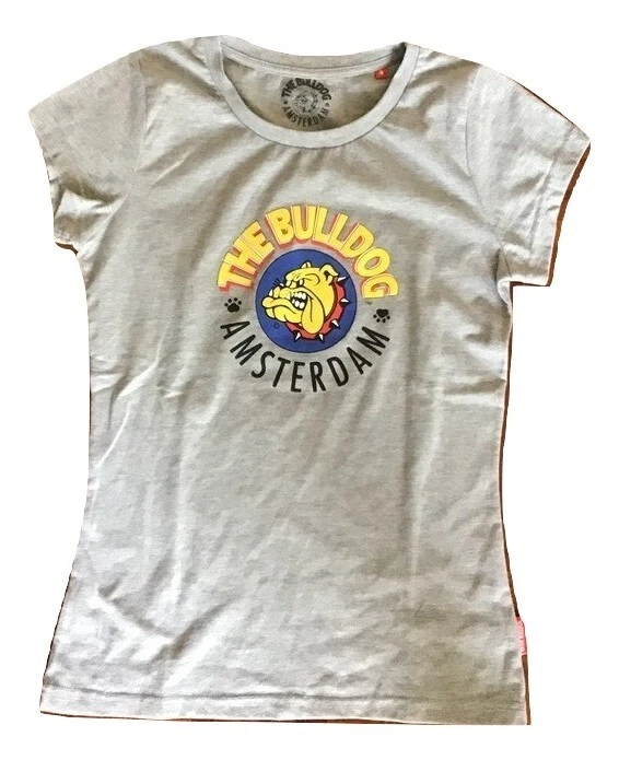 T-Shirt THE BULLDOG AMSTERDAM Taglia S Maglia da donna Grigia Misto Cotone Slim - Imagen 1 de 4