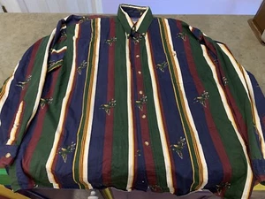 Camicia vintage Northcrest The Spirit Adventures con bottoni XL a righe anatra - Foto 1 di 7