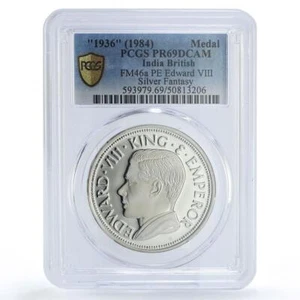 India King Edward VIII Crown Hearn Patterns 1936 PR69 PCGS silver medal 1984 - Picture 1 of 2