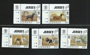 JERSEY 1988 SG 438/42 Corner Margin Traffic Light Set - DOG CLUB - CTO - Picture 1 of 1