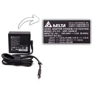140W Delta Type-C Adapter HP OMEN Transcend Laptop 14-fb0000ca Charger 28V 5A - Picture 1 of 9