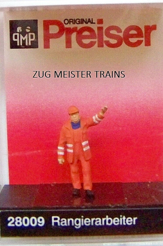 HO Preiser 28009 Trabajador ferroviario con brazo elevado: figura individual escala 1/87 Foto 1 de 1