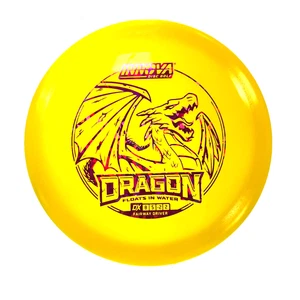 DISC GOLF INNOVA DX DRAGON FAIRWAY DRIVER FLOATS IN WATER 160g YELLOW PINK - Picture 1 of 1
