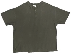 Camisa Henley Carhartt Hecha en EE. UU. 2XL Marrón 3 Botones Algodón Original De Colección - Imagen 1 de 9
