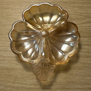 Jeannette Doric Iridescent Marigold Flower 3 Divided Sections Trinket Vanity - Picture 1 of 7