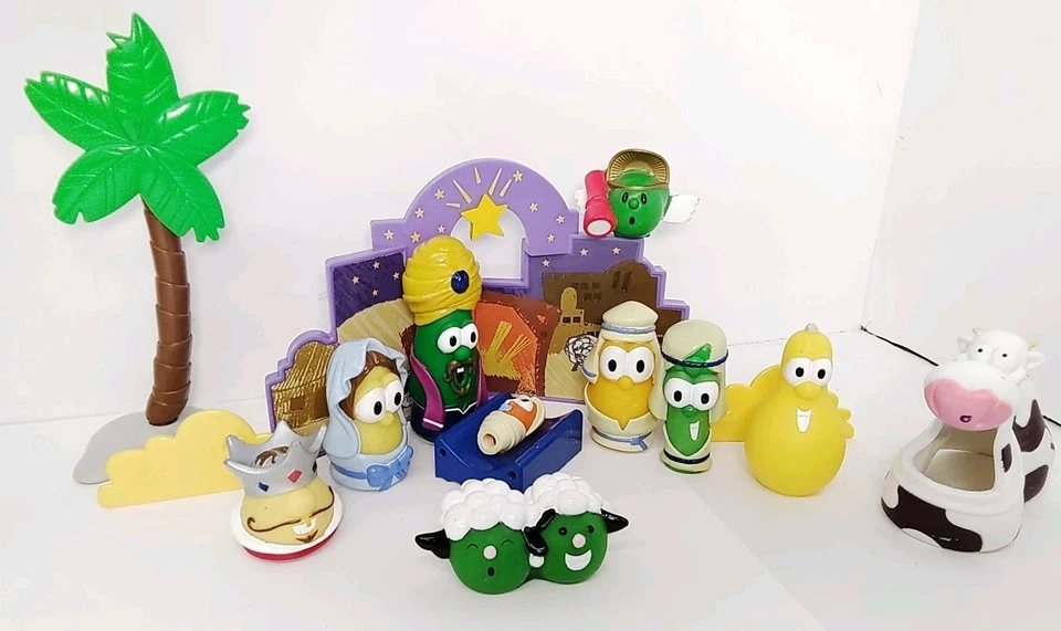 Veggie Tales Belén Figura Lote Mixto Navidad Set Big Idea Toys 2004 De Colección Foto 1 de 4