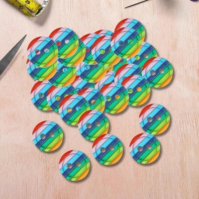 100Pcs 2 Holes Round Resin Buttons for Garment Accessories Clothing - Image 1 of 4