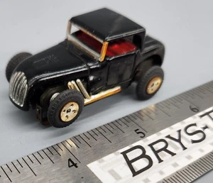 Aurora HO Slot Car 1366 Hot Rod Coupe VERY RARE Black-Black/Red EX [DAS29] - Picture 1 of 14