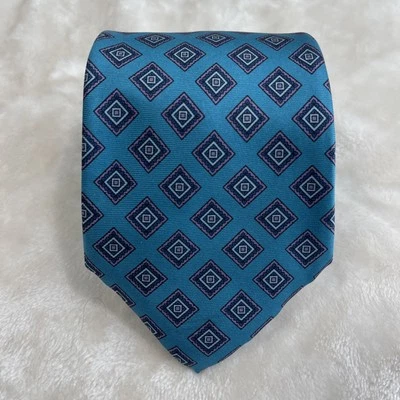 Corbata Envoy Para Hombre 100% Seda 56" EE. UU. Todo Tipo de Azules, Rosa Patrón Geométrico Foto 1 de 4