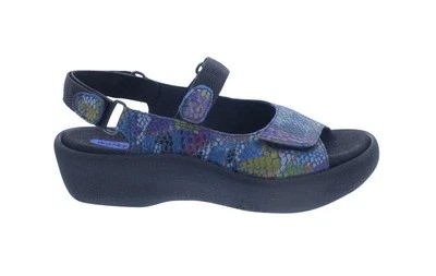 WOLKY Jewel Sandal 0320488-881, Jeans Blue, Multi Colour Fantasy (Printed I'Ve - Image 1 of 4
