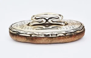 EDWARDIAN STERLING SILVER MOUNTED NAIL BUFFER Birmingham 1909 - Picture 1 of 4