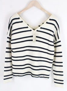 Pepe Jeans Patsy Teen Sweatshirt 16M Gebrochenes Weiß Gestreift Langärmlig - Picture 1 of 11
