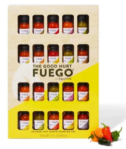 The GOOD HURT FUEGO by Thoughtfully, Hot Sauce Sampler Set 20 Pack (20mL each) - Picture 1 of 5