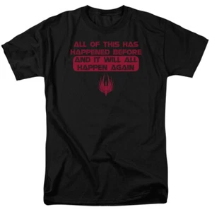Battlestar Galactica It Will Happen Again T Shirt Licensed Sci-Fi TV Tee Black - Picture 1 of 2