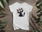 Black Cat 10 Different Designs Ladies Fitted T Shirt Sizes Small-2Xl 4 Colours