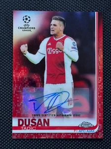 Topps 18-19 Chrome UEFA Champions League Ajax Dusan Tadic Auto /10 Red - Picture 1 of 2