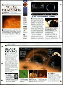 Solar Prominences #38 Solar System Secrets Of Universe Fact File Fold-Out Page - Picture 1 of 1