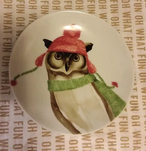 222 Fifth Winter Cheer APPETIZER PLATE Woodland Animal Moose Owl OR Deer NEW - Picture 1 of 6