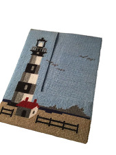 Lighthouse Wall Mail Pocket Paper, plastic canvas, cross stitch, handmade
