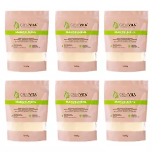 GreatVita 6x1kg Mandelmehl fein gemahlen, aus blanchierten Mandeln naturbelassen - Bild 1 von 7