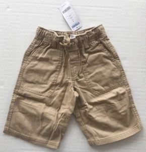 NWT Gymboree Rock On Size 4 4T Khaki Canvas Pull On Drawstring Shorts - Picture 1 of 1