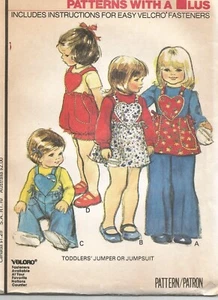 5847 McCalls Sewing Pattern UNCUT Toddlers Jumper Jumpsuit Size 2 Vintage 1970s - Picture 1 of 4