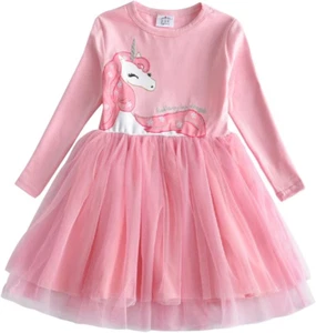 Girls Tutu Dresses Toddler Winter Long Sleeve Party Tulle Dresses for 2-12T - Picture 1 of 6