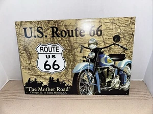 11" x 16" US Route 66 The Mother Road Retro Tin Sign Wall Decoration Motorcycle - Picture 1 of 4