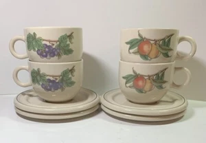 4 Noritake Epoch Wholesome Cups & Saucers E-211 2 3/4" Tall (2 Avb) - Picture 1 of 12