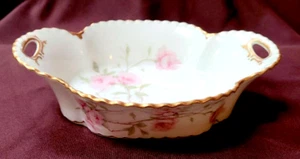 ANTIKE HAVILAND BALTIMORE ROSE SERVIERSCHALE MIT OFFENEM GRIFF 8 ZOLL - Bild 1 von 10