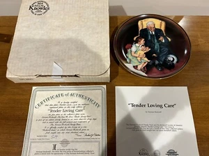 TENDER CARE Norman Rockwell Knowles Collector Plate The Ones We Love box COA - Picture 1 of 6