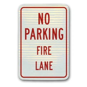 Parkverbot Feuer Fahrspur Schild Punkt Gemeinde Klasse 12 x 18 - 3M reflektierend - Metall - Bild 1 von 2