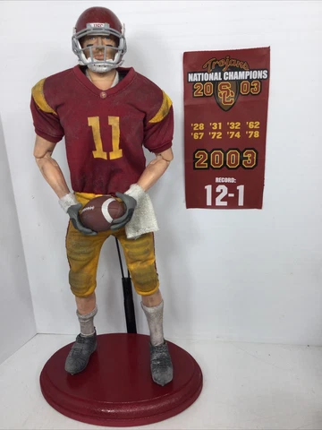 1/6 CUSTOM DRAGON USC QB FOOTBALL PLAYER 12" TALL FIGURE + STAND & CHAMP BANNER Cover