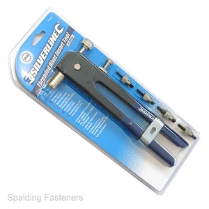 Silverline Threaded Rivet Insert Tool - Includes 4, 5, 6 & 8mm Threaded Inserts - Picture 1 of 3