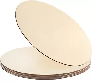 5Pcs 14 Inch Wood Circles for Crafts, Unfinished Blank Wooden Rounds Slice Wo... - Picture 1 of 4