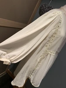 Vintage Topshop Cream Oversized Boho Chic Style Dress Tunic Size 8 Festival - Picture 1 of 9