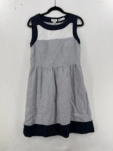 Malvin Hamburg Germany Sz 10 I Love Linen Blue/White Striped Nautical Dress (H3) - Picture 1 of 13