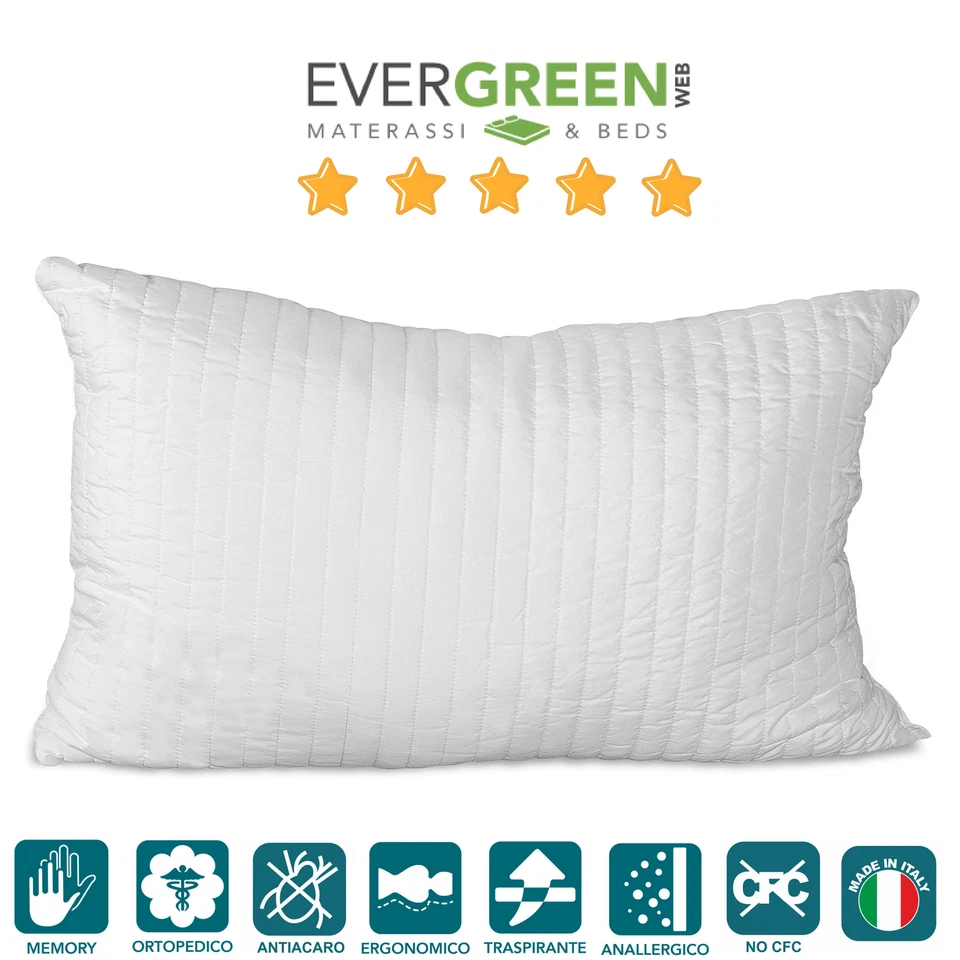 Coppia 2 Cuscini Lattice 100 Orthocervicale Naturale - antiacaro 1 Cuscino Memory da letto